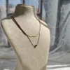 SNAKE DOUBLE LAYER STUD BLACK NECKLACE