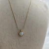 WHITE TINY HEART  NECKLACE