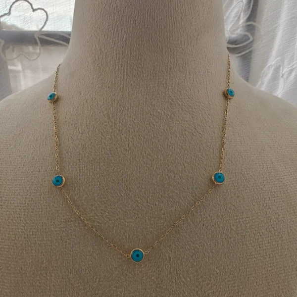FIVE STUD EVIL EYE NECLACE - Image 3