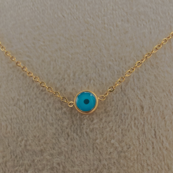 FIVE STUD EVIL EYE NECLACE