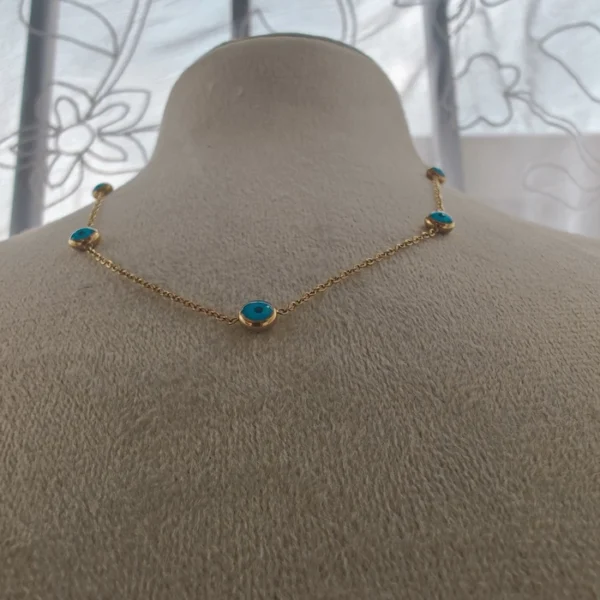 FIVE STUD EVIL EYE NECLACE - Image 2
