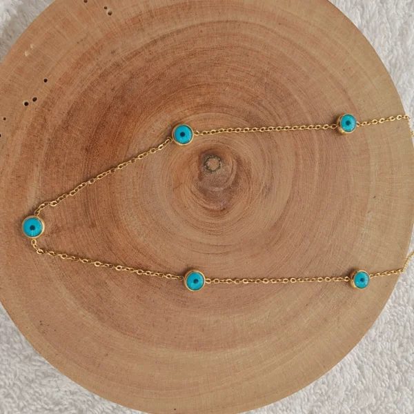 FIVE STUD EVIL EYE NECLACE - Image 4