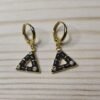Noir Prism Drop Earrings – Black Enamel Triangle Hoops
