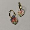 Tropica Leaf Drops – Multicolor Enamel Earrings