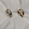 Luxe Baguette Huggies – Gold Plated Stone Studded