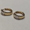 Luxe Baguette Huggies – Gold Plated Stone Studded