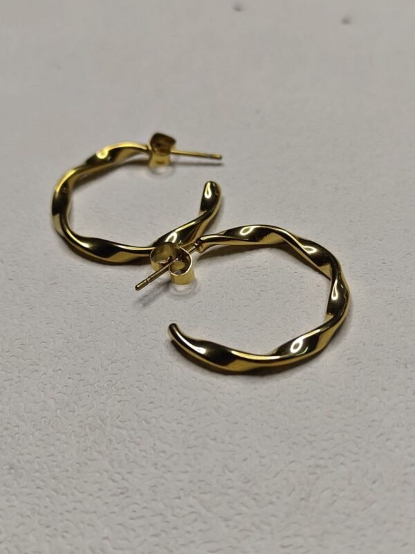 Aurora Wave Hoops – Sculptural Textured Gold Earrings