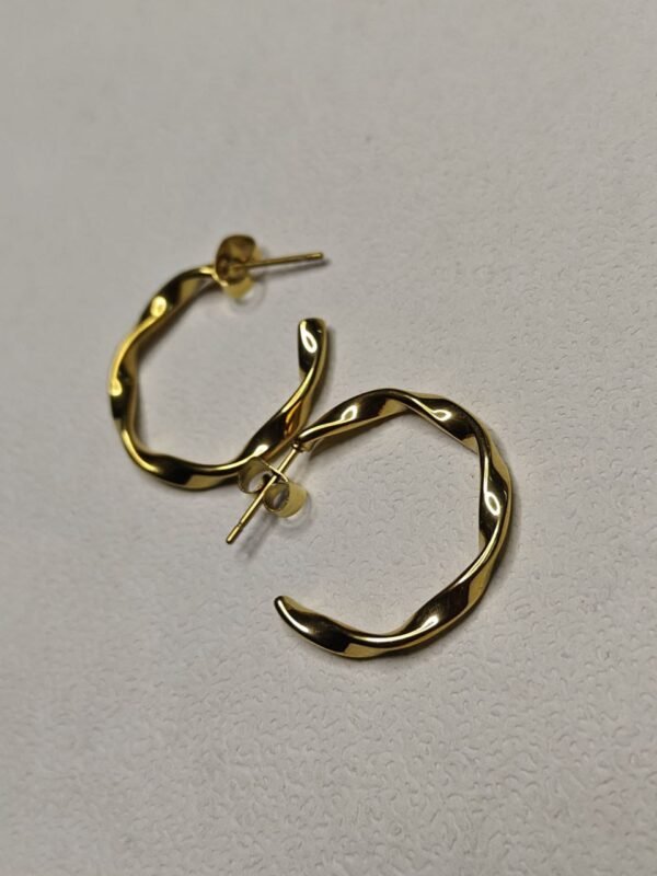 Aurora Wave Hoops – Sculptural Textured Gold Earrings