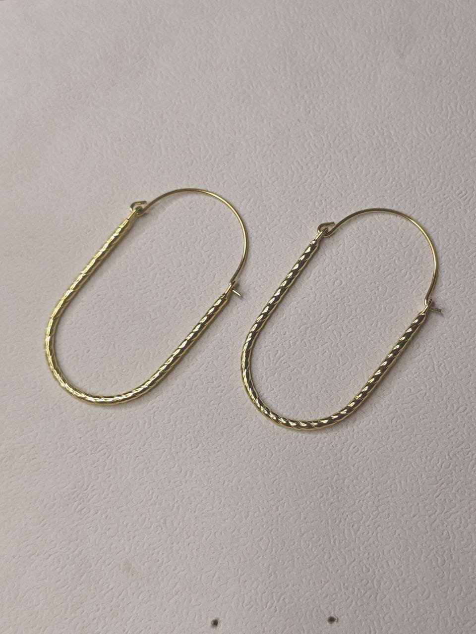 Ira Gold-Plated Twisted Oval Hoop Earrings