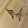 Zara Gold Abstract Drip Statement Earrings