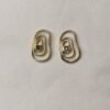 Zara Gold Abstract Layered Green Stone Earrings