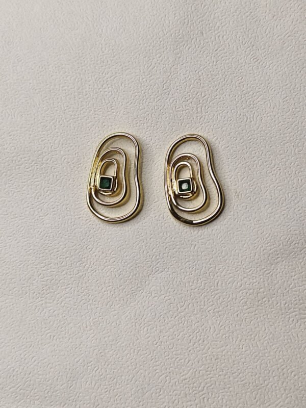 WhatsApp Image 2025-07-07 at 18.41.58_a2349036 Zara Gold Abstract Layered Green Stone Earrings