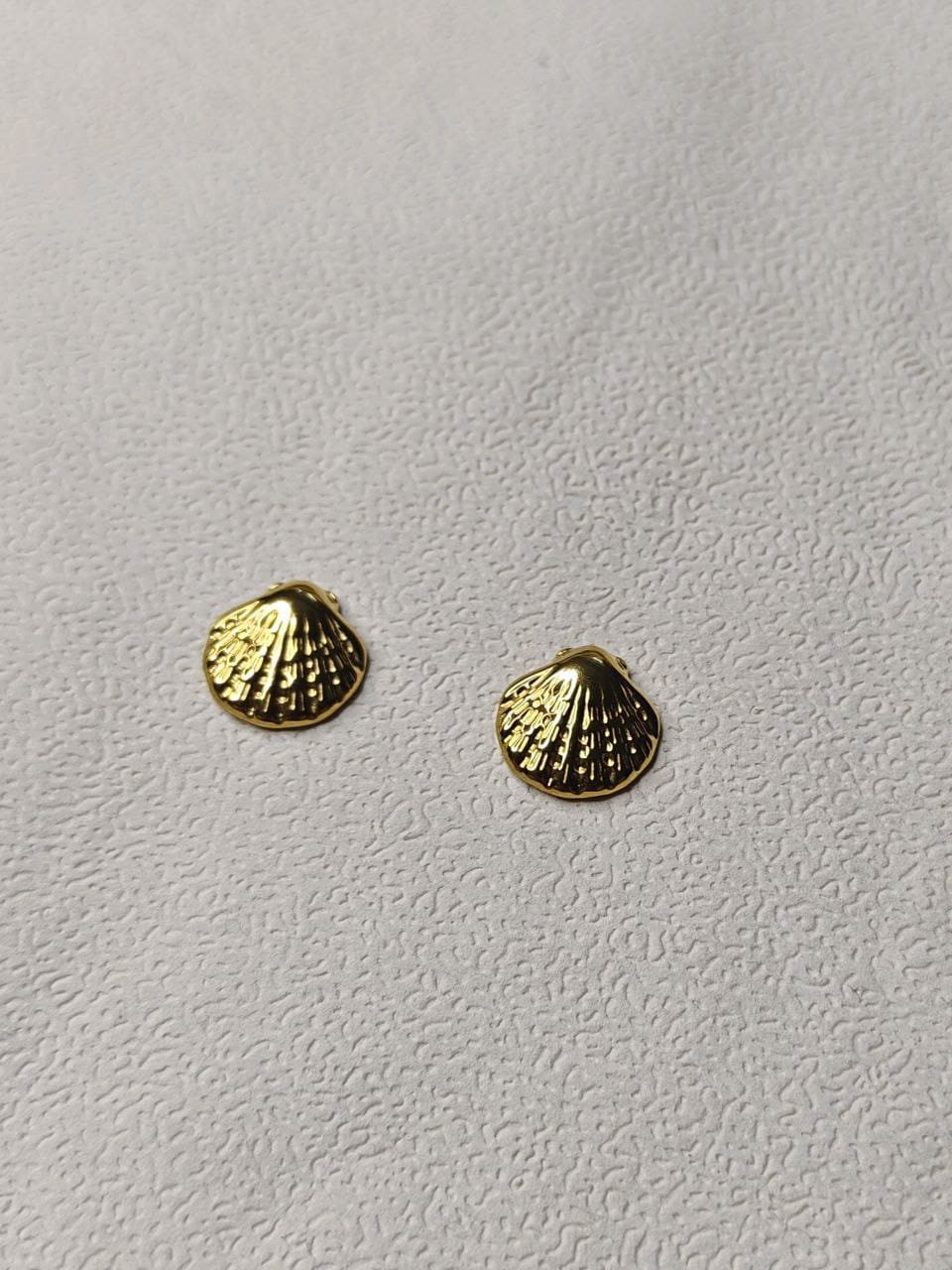 Zara Gold Shell Stud Earrings