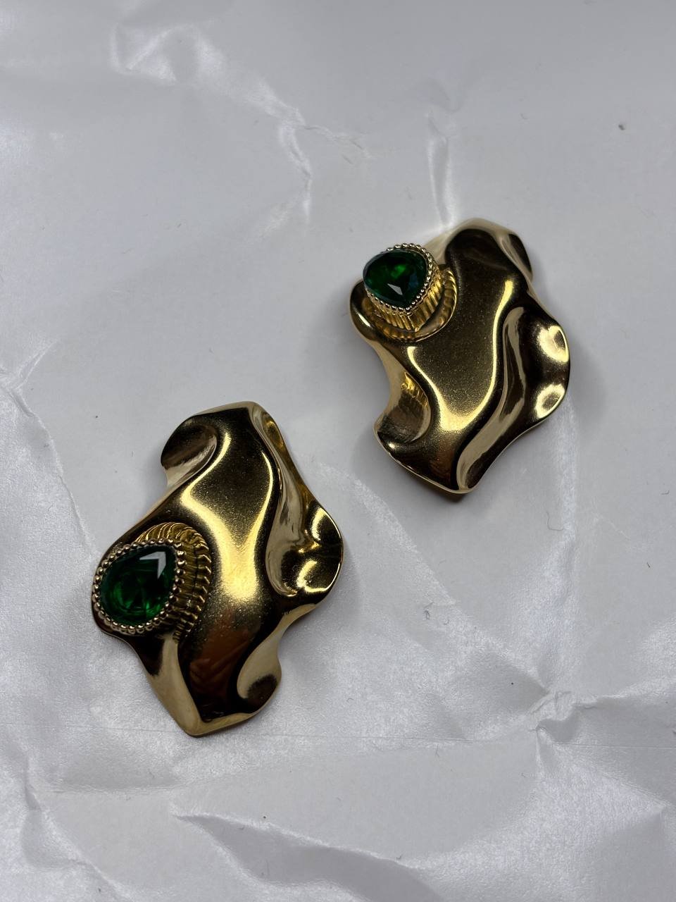 Verde Sculptural Statement Earrings