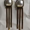 Pearl Accent Gold Tassel Earrings