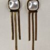 Pearl Accent Gold Tassel Earrings