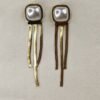 Pearl Accent Gold Tassel Earrings