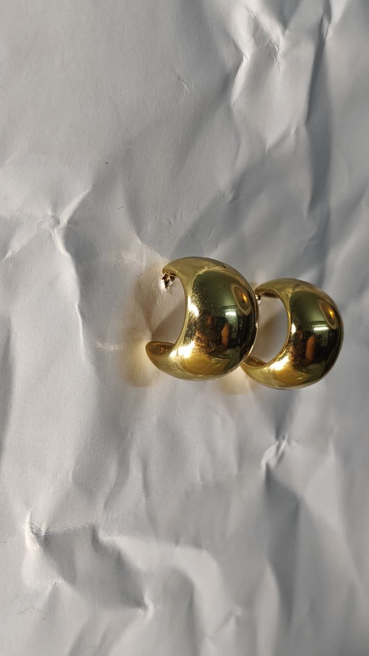 Chunky Gold Dome Hoop Earrings