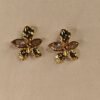 Textured Gold Floral Stud Earrings