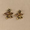 Textured Gold Floral Stud Earrings
