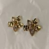 Textured Gold Floral Stud Earrings