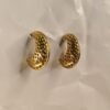 Textured Gold Crescent Hoop Earrings
