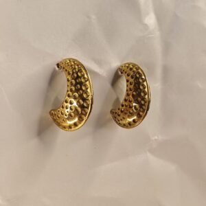Textured Double Heart Drop Earrings