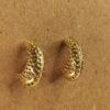 Textured Gold Crescent Hoop Earrings