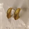 Textured Gold Crescent Hoop Earrings
