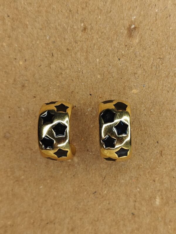 WhatsApp Image 2025-07-08 at 17.13.05 (1) Gold & Black Enamel Star Hoop Earrings