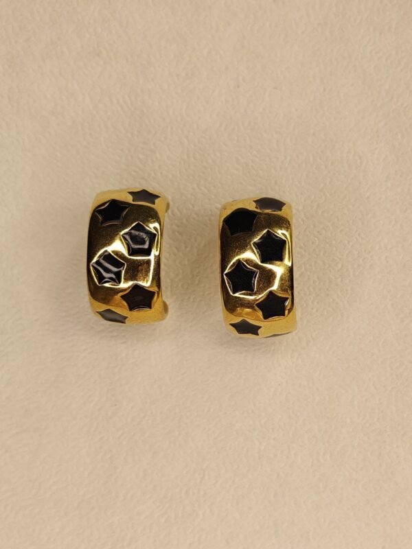 WhatsApp Image 2025-07-08 at 17.13.07 (2) Gold & Black Enamel Star Hoop Earrings