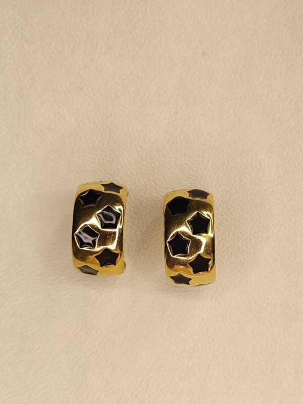 WhatsApp Image 2025-07-08 at 17.13.07 Gold & Black Enamel Star Hoop Earrings