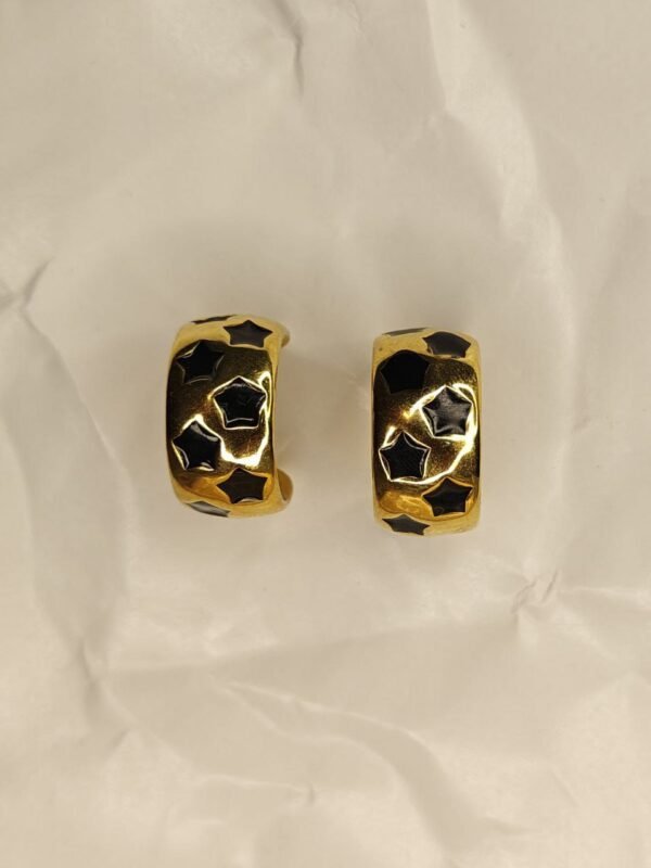 WhatsApp Image 2025-07-08 at 17.13.08 (1) Gold & Black Enamel Star Hoop Earrings