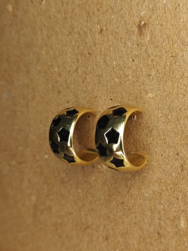 WhatsApp Image 2025-07-08 at 17.13.08 (2) Gold & Black Enamel Star Hoop Earrings