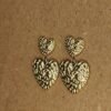 Textured Double Heart Drop Earrings