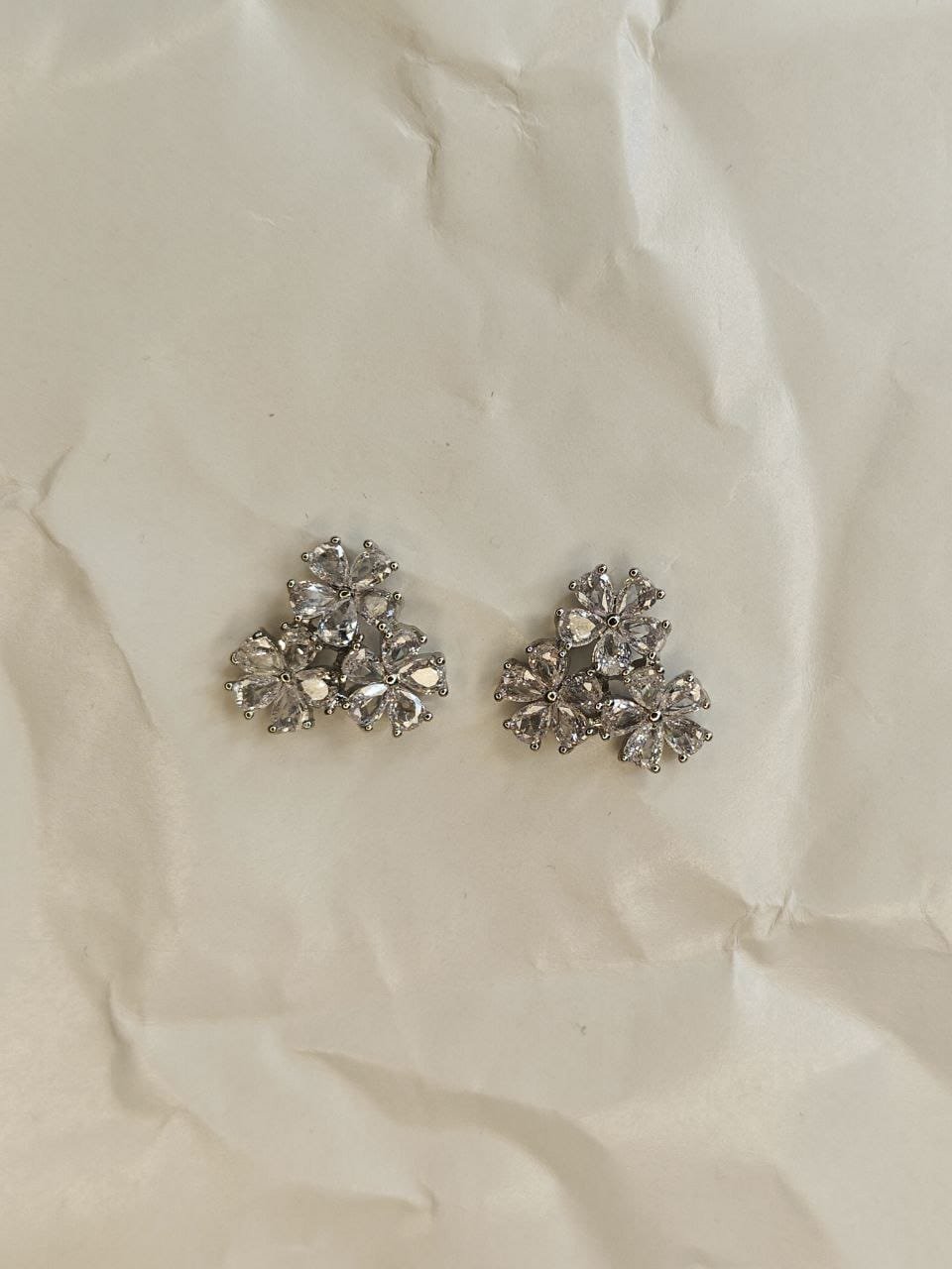 Floral Cluster Diamond-Cut Studs