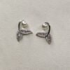 Leaf Pearl Stud Earrings