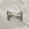 Leaf Pearl Stud Earrings