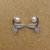 Leaf Pearl Stud Earrings