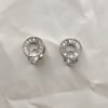 Circular Crystal Accent Stud Earrings