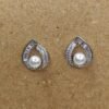 Teardrop Pearl Accent Stud Earrings