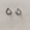 Teardrop Pearl Accent Stud Earrings