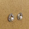 Teardrop Pearl Accent Stud Earrings
