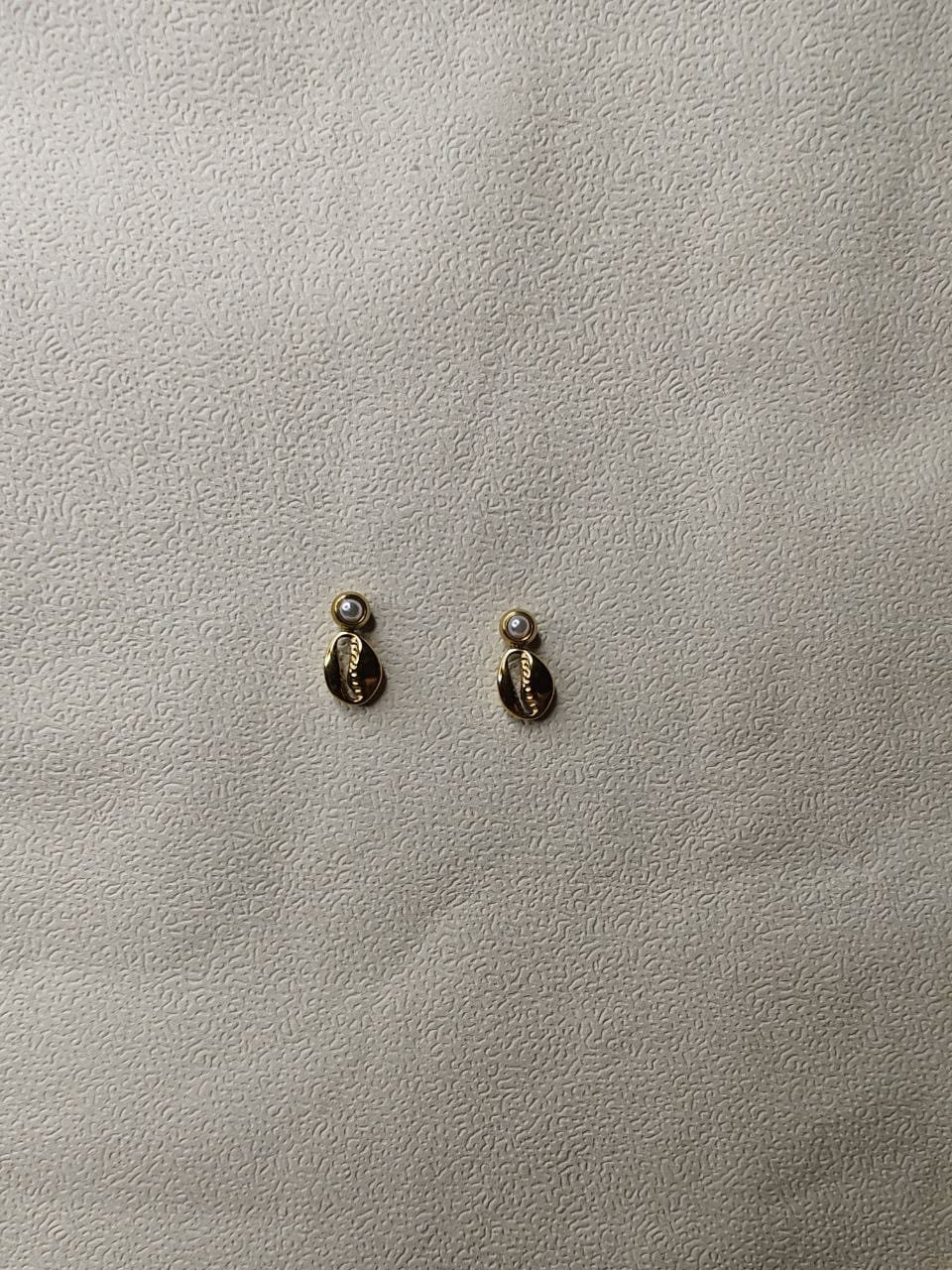 Zara Pearl Cowrie Stud Earrings