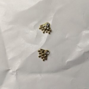 Textured Double Heart Drop Earrings