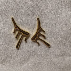 Textured Double Heart Drop Earrings