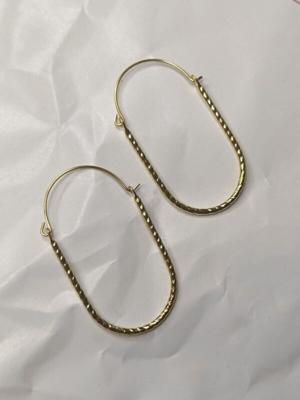WhatsApp Image 2025-07-08 at 19.19.46 Ira Gold-Plated Twisted Oval Hoop Earrings
