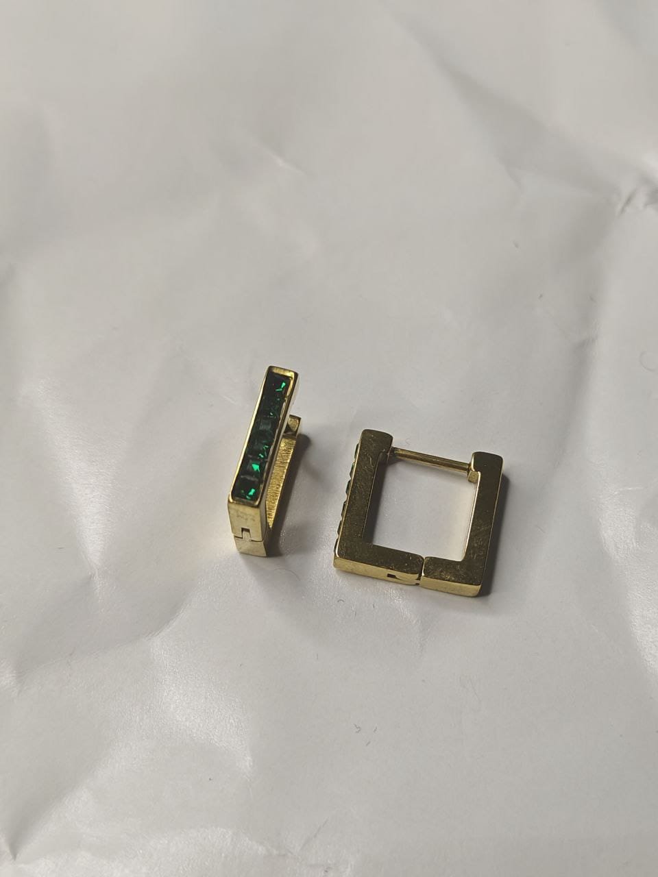 Ziva Emerald Green Bar Stud Earrings