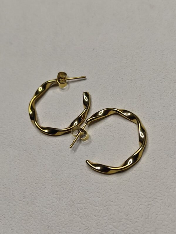 Aurora Wave Hoops – Sculptural Textured Gold Earrings
