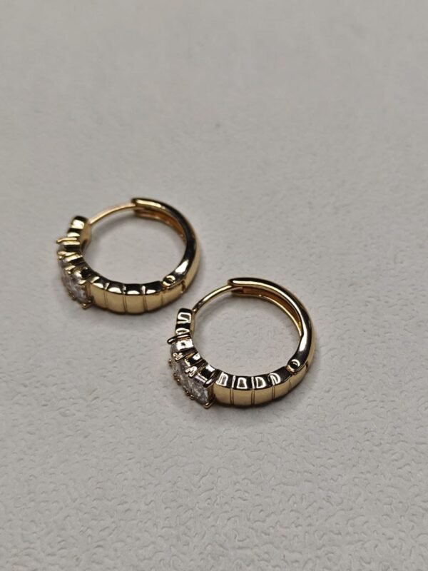 Luxe Baguette Huggies–tone Studded Earrings